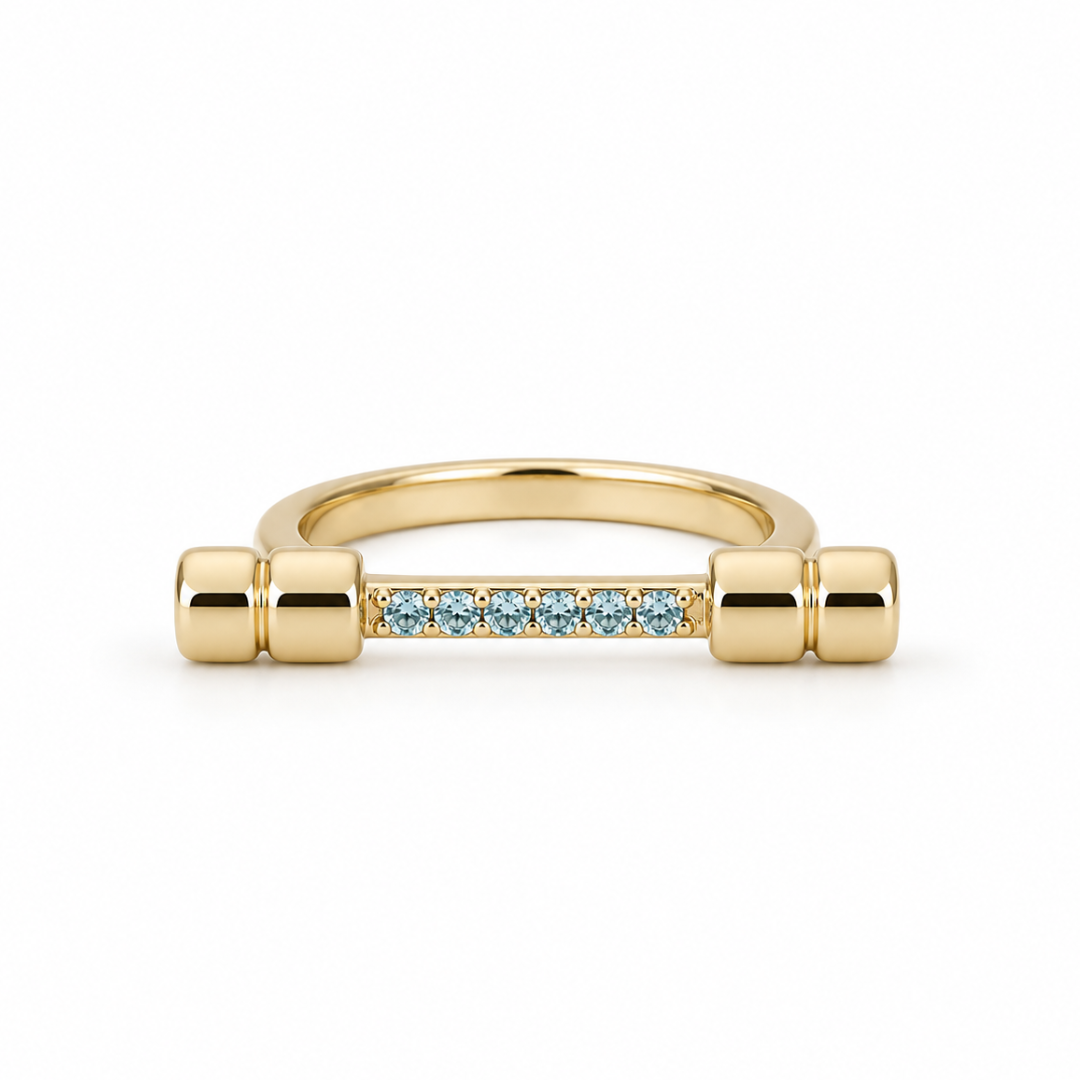 BIRTHSTONE BAR RING
