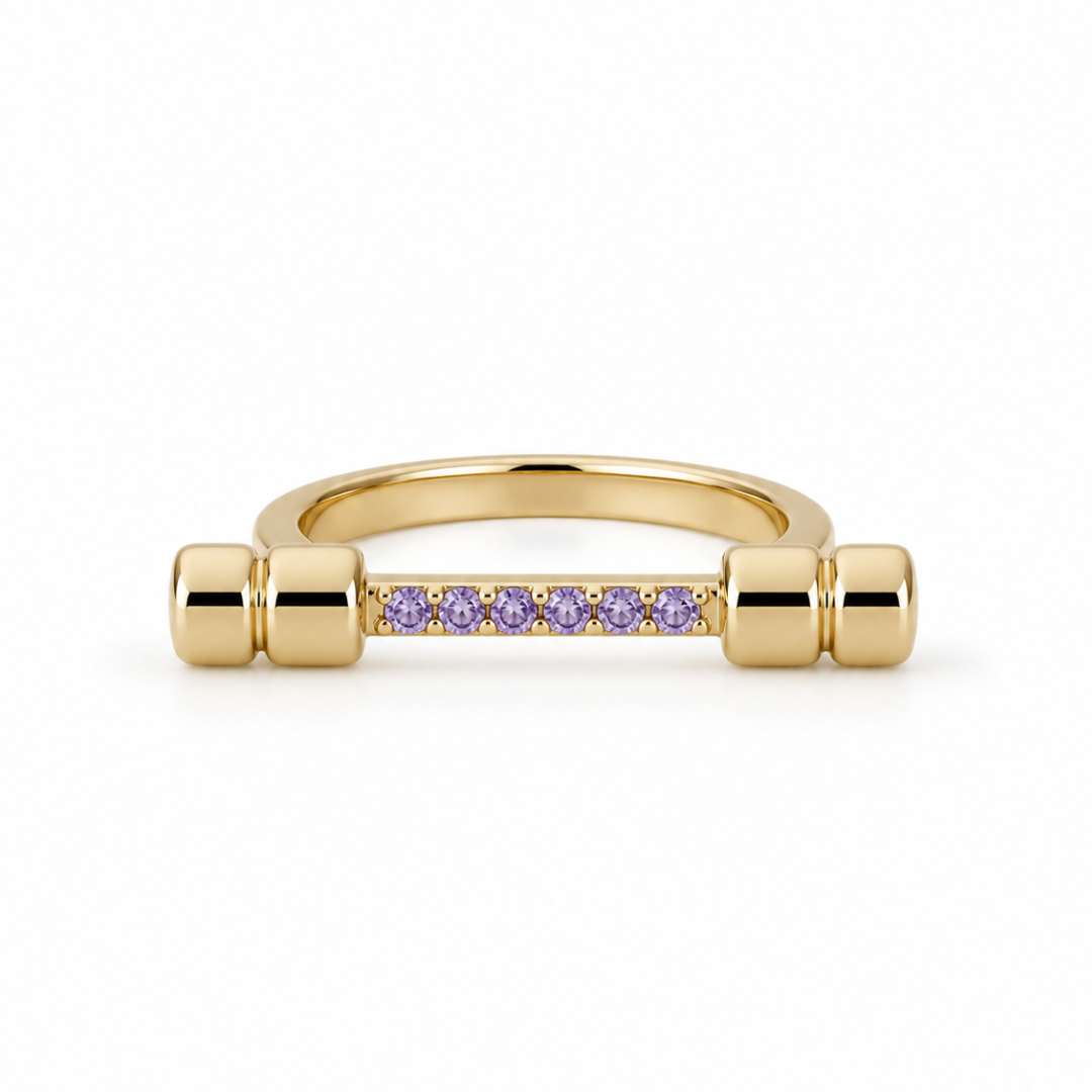 BIRTHSTONE BAR RING