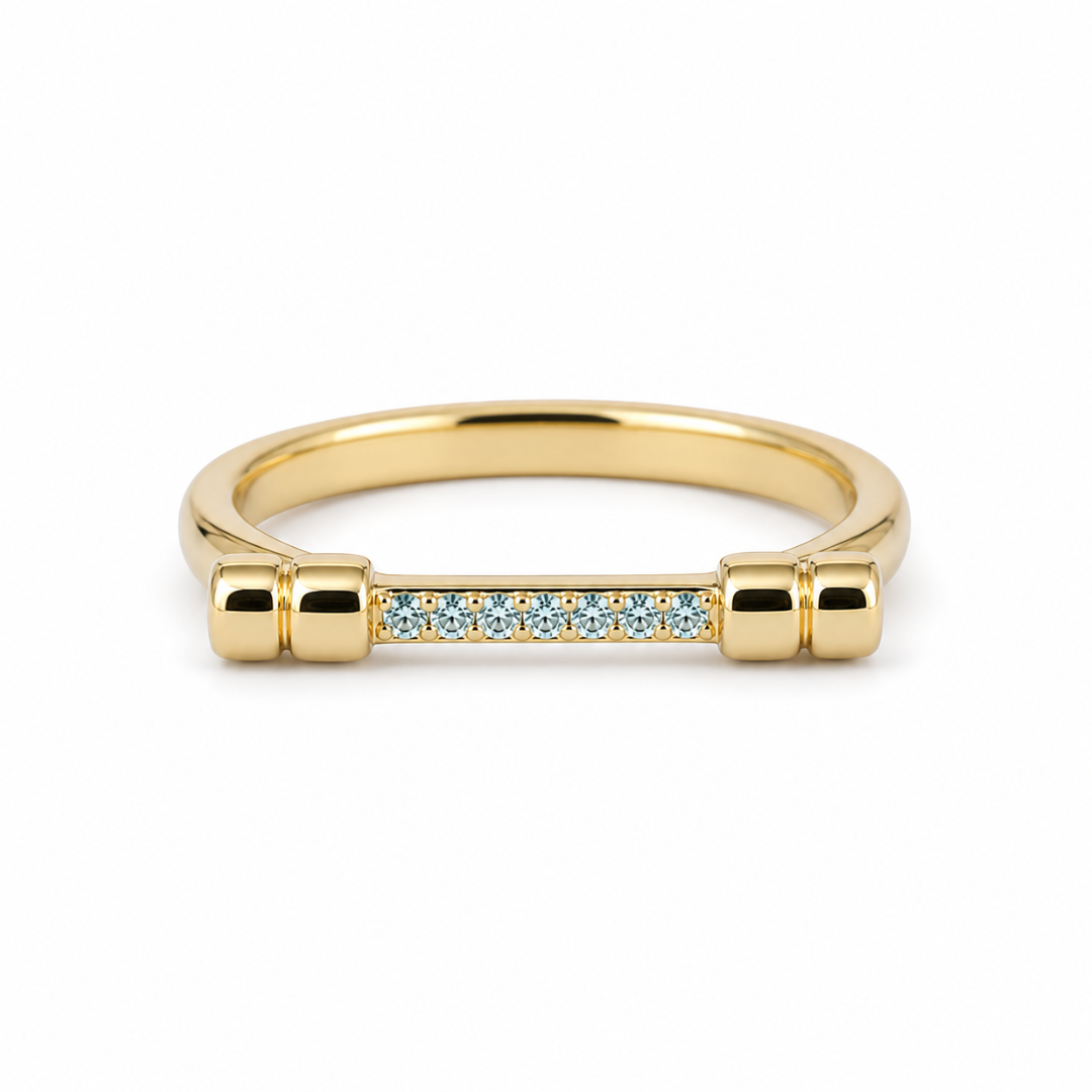 BIRTHSTONE BAR RING