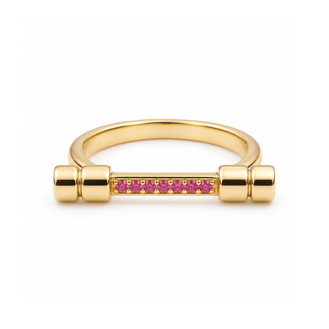 BIRTHSTONE BAR RING
