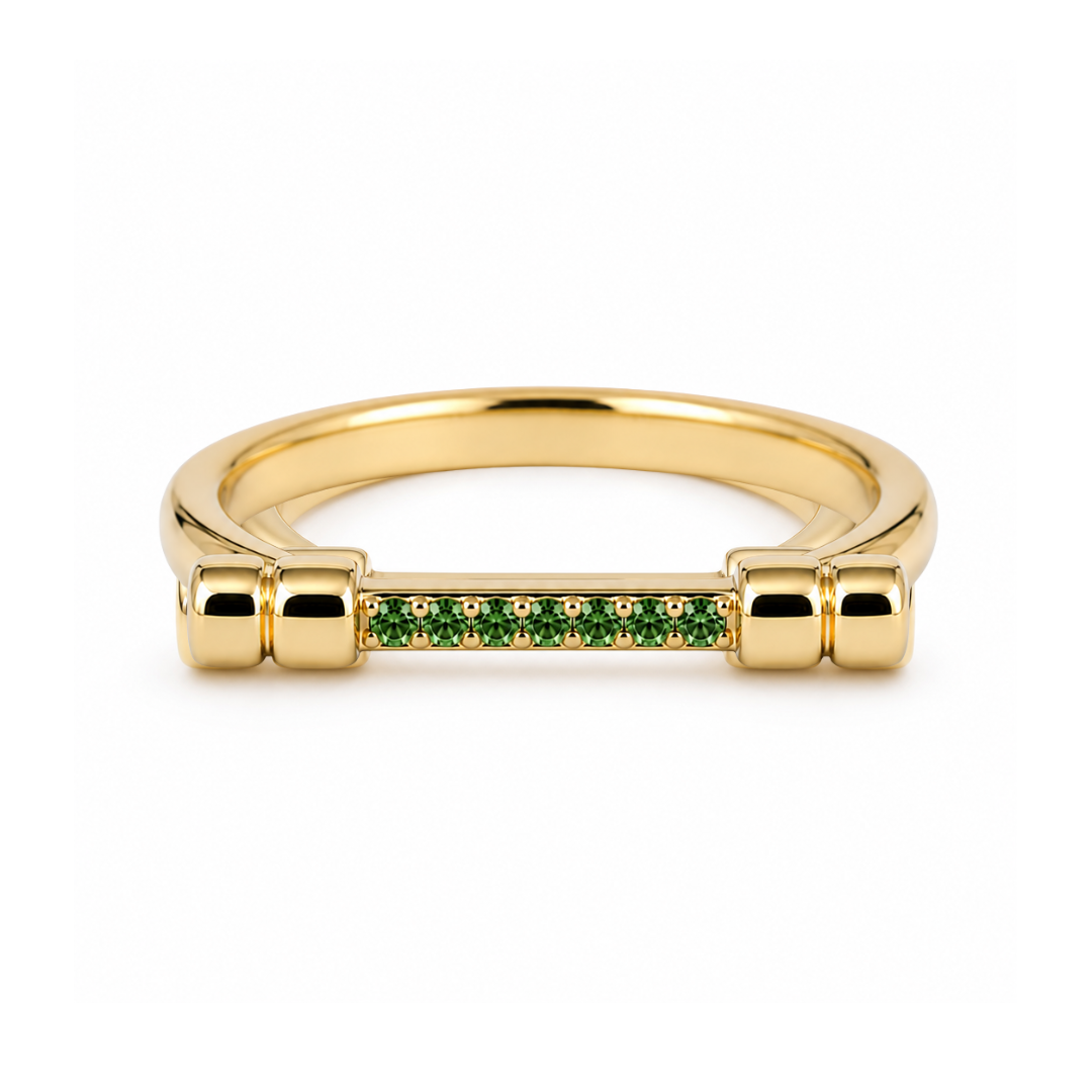 BIRTHSTONE BAR RING