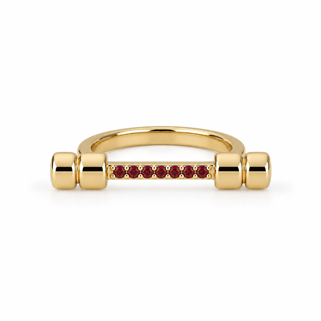 BIRTHSTONE BAR RING