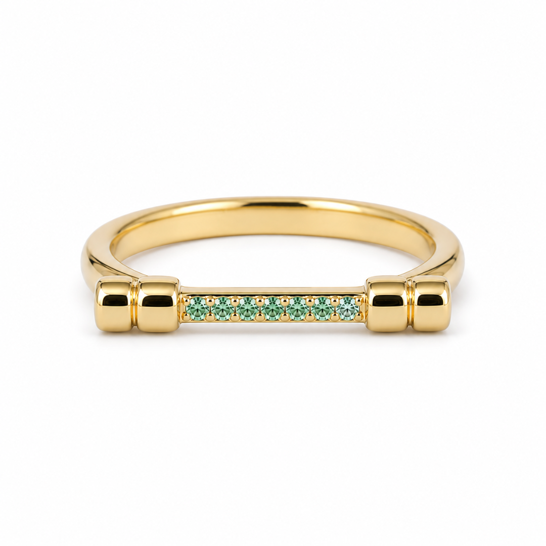 BIRTHSTONE BAR RING