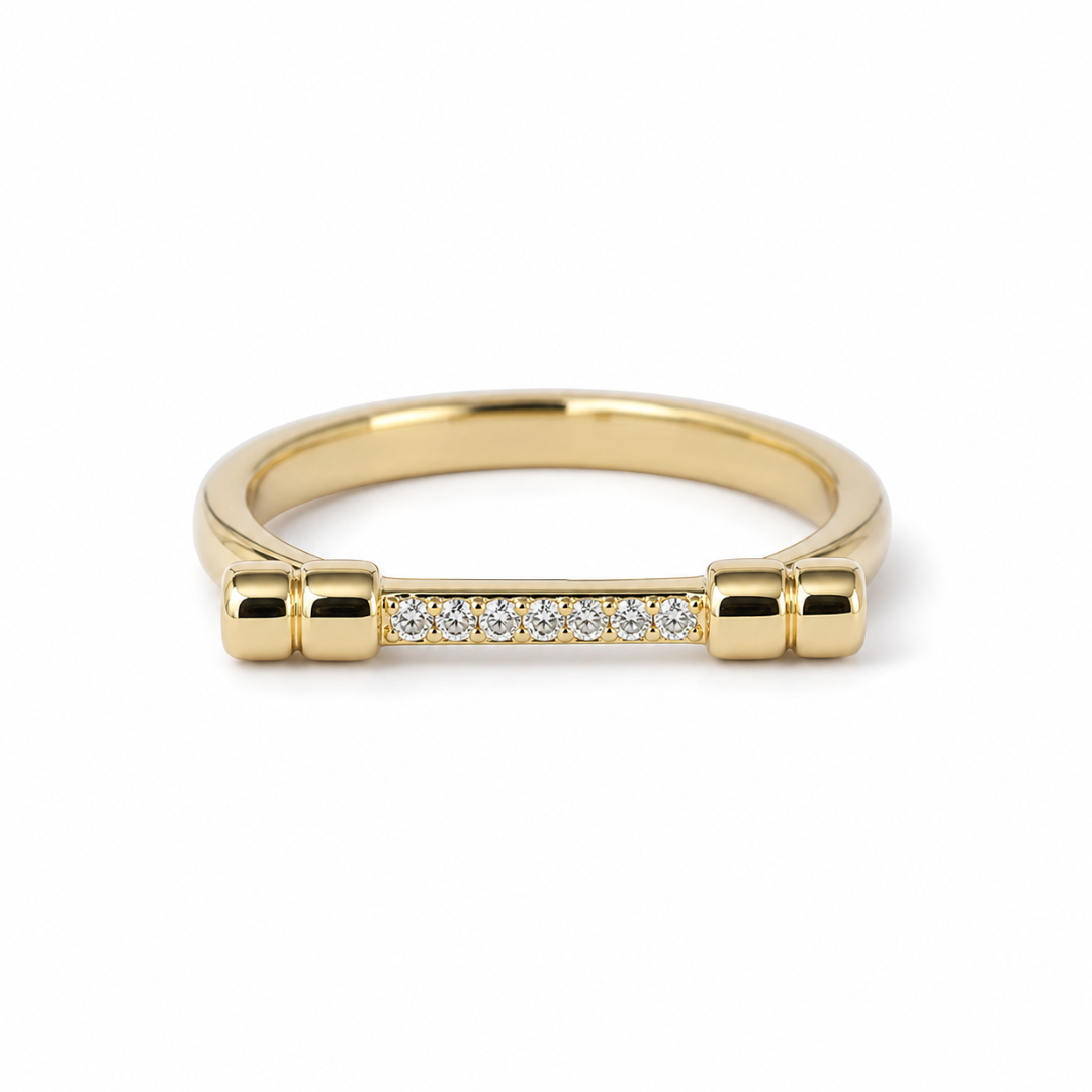 BIRTHSTONE BAR RING