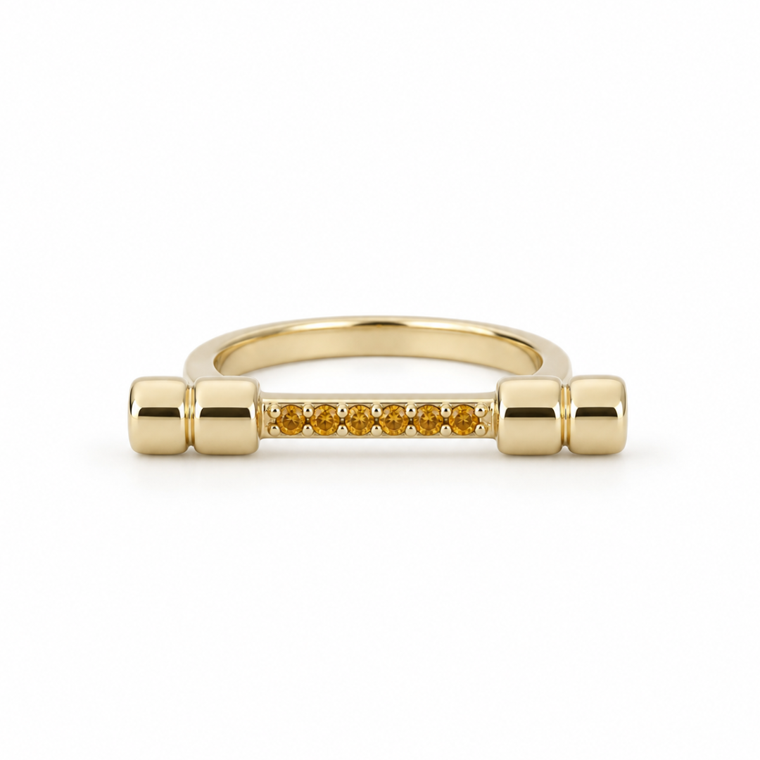 BIRTHSTONE BAR RING