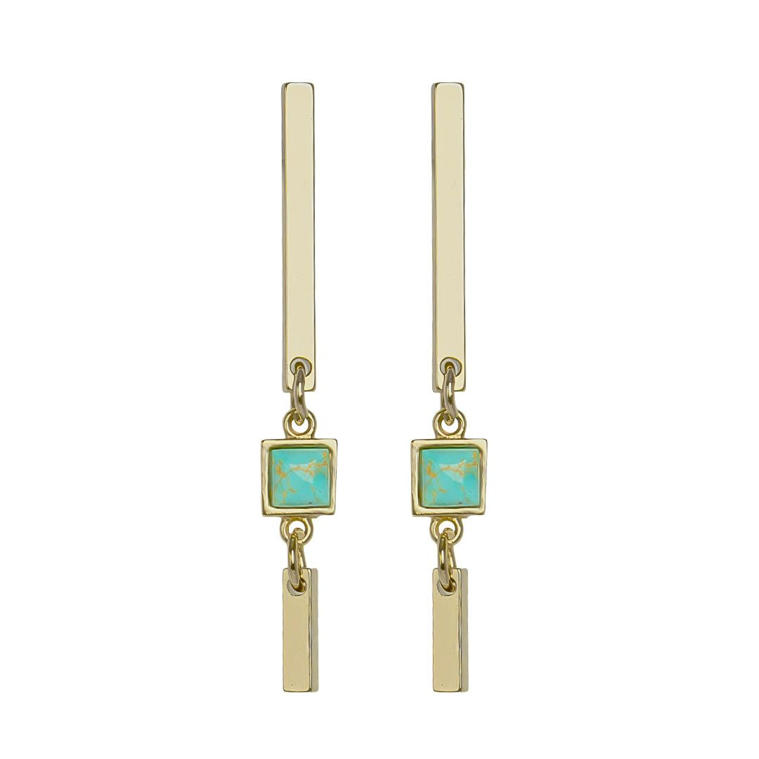 DORENE TURQUOISE DOUBLE DECKER DROPS – L George Designs